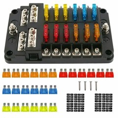 6/12 Way 12V 24V Auto Car Power Distribution Blade Fuse Holder Box Block Panel