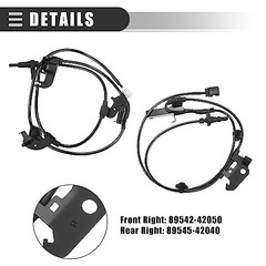 ABS Wheel Speed Sensor, for Toyota RAV4 4WD 08-12, Metal, 89542-42050, Black,