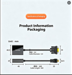 VGA to HDMI Adapter 1080P HD Converter with Audio Cable for PC Laptop TV