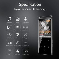Bluetooth 5.0 MP3 Player HiFi Lossless Sound FM Radio Music Voice Recorder USA