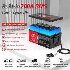 48V 100Ah LiFePO4 Lithium Battery For Golf Cart in 200A BMS, Max.Power 10.24kW