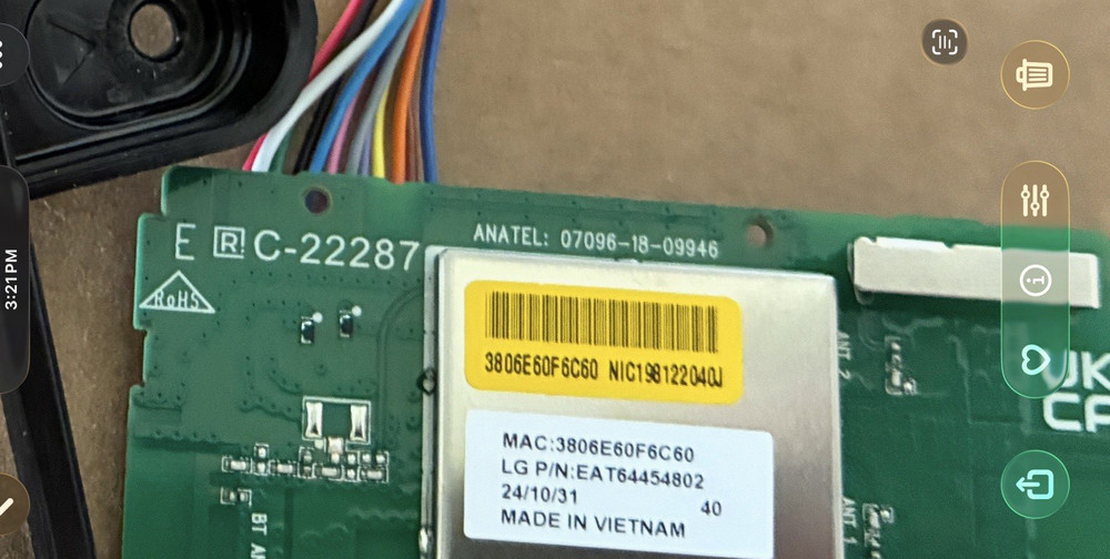 LG WiFi Module Board EAT6454802 TV Replacement MAC: 5F9FE6F6C40 AMTEL Vietnam