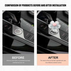 Push to Start Button Cover, Resin Flower Engine One-Touch Starter Ignition Switc