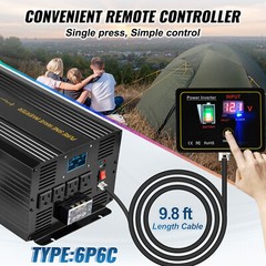 Pure Sine Wave Power Inverter 3500W 7000 Watt 12V DC to 110V 120V AC LCD