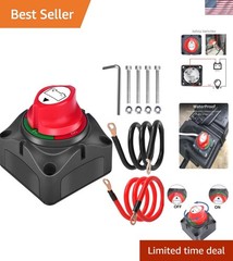 Battery Disconnect Switch, 2PCS Cables 1.64FT with Heavy Duty Wire Lugs, Batt…