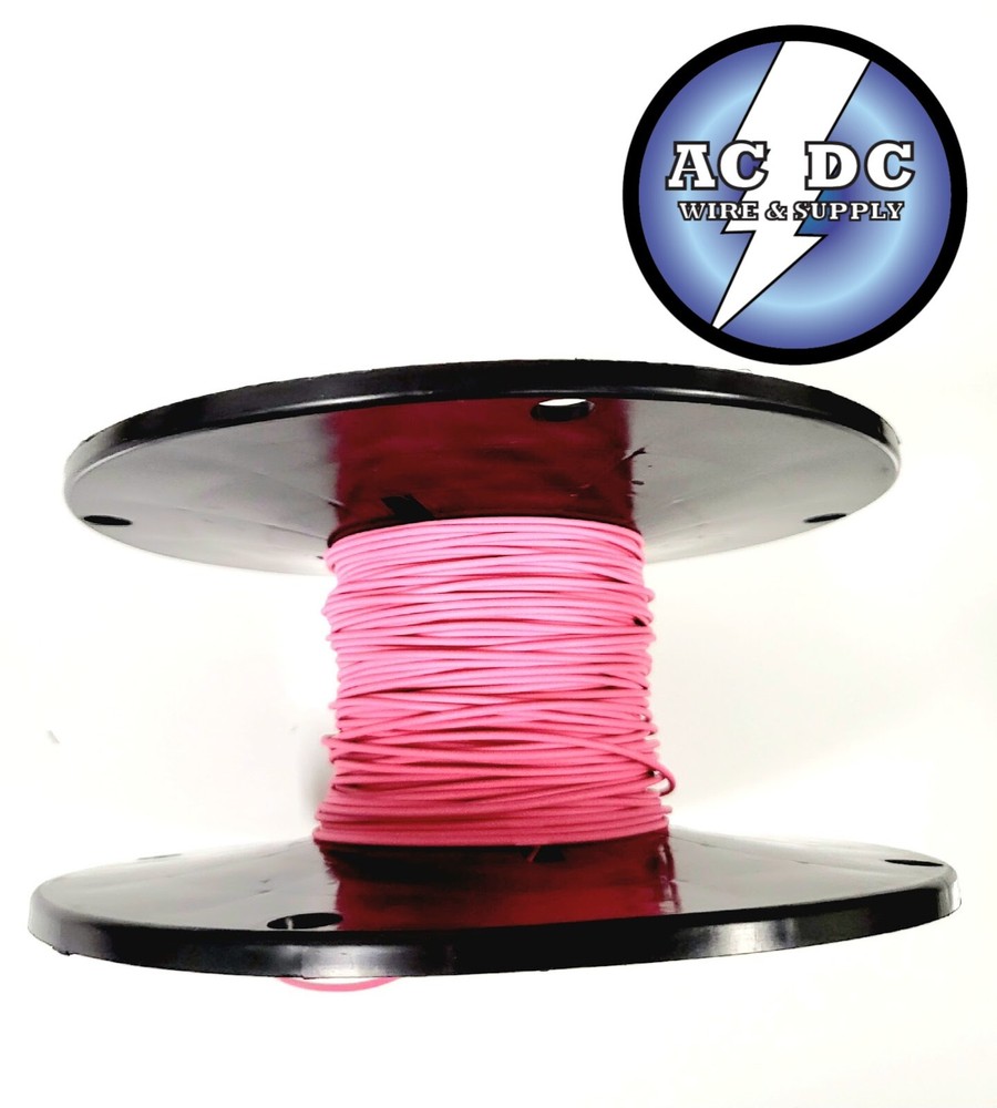 22 awg TXL HIGH TEMP AUTOMOTIVE POWER WIRE STRANDED COPPER USA – PINK 100 FT
