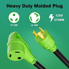 3 Prong 30 Amp RV Generator Adapter Cord, Generator to RV Adapter NEMA L5-30P