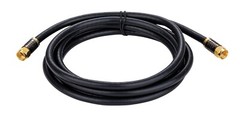 15FT RG6 Quad Cable Black White Coaxial F Extension Wire Satellite TV Antenna
