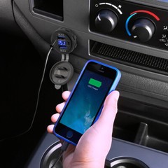 2 PACK 12V-24V Dual USB QC 3.0 + PD 36W Car Fast Charger Socket Power Outlet USA