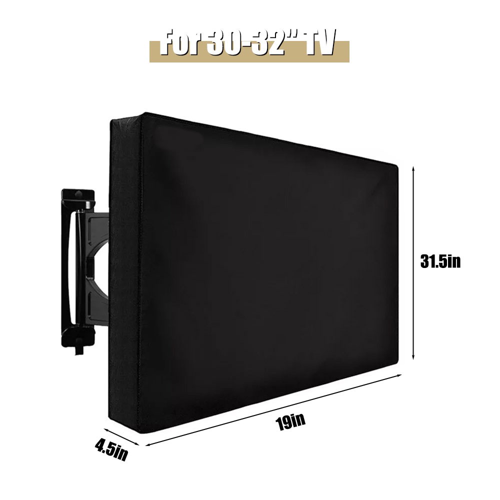 Outdoor TV Cover 600D Heavy-Duty Waterproof UV Protector for 32-65″ Flat Screen