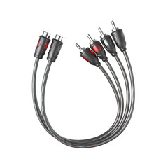1Ft RCA 1 Female to 2 Male Audio Speaker Y Adapter Splitter Cable (2 Pack)
