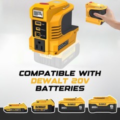 For DeWalt 20V Max DCB205 5.0AH Lithium Battery&Power Inverter 220W 110V AC LED