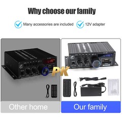 2 Channel 800W bluetooth Mini HIFI Power Amplifier Audio Stereo Amp Home Car FM