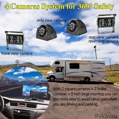 32GB 10″ Quad Monitor 360° Parking System DVR backup HD Cameras For Truck RV BUS