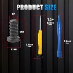 10Pcs Key Fob Screw with Repair Kit,Replacement Part M2 x 5mm, Black