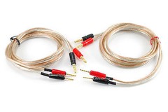 4ft 14AWG Pair-Wire Banana Plug to 2-Pin Banana Plug Speaker Cable Set