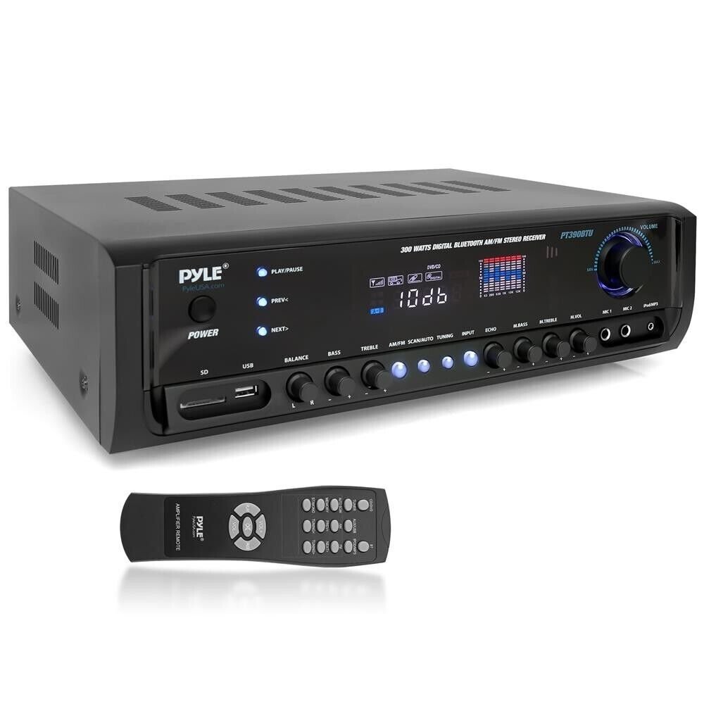 Pyle Bluetooth Digital Home Theater MP3/USB/SD Stereo Receiver 300 Watt