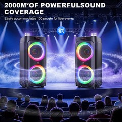 Large Sound Speaker with 2 Mics Bluetooth for Outdoor Events & Birthday Party