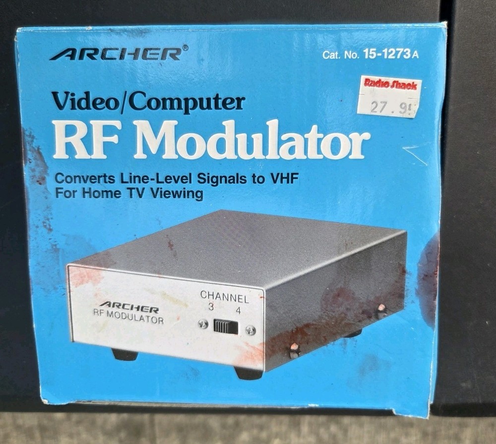 New Vintage 1988 Radio Shack Archer Video/Computer RF Modulator 15-1273A