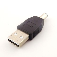 USB 2.0 Type A Male To 5.5mm x 2.1mm Plug 5V DC Power Supply Adapter Connector