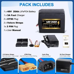 48v 20Ah E B/ike Lifepo4 Bi-ke Battery Pack for 1000W El/ec tric Motor 30A BMS