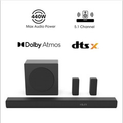 Hisense 5.1 Ch Soundbar R652 440W Rear Surround Speakers 6.5” Wireless Subwoofer