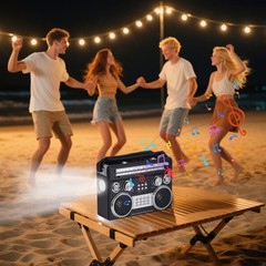 Portable Retro AM/FM/SW 3-Band Radio 4 Colors with Flashlight Bluetooth Boombox