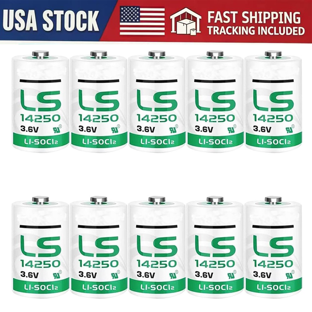 10 PACK LS14250 3.6V 1/2 AA Alternative Battery 1200mAh replace for LS 14250