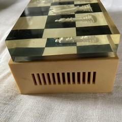Vintage Windsor AM Radio Chess Lucite Hong Kong Untested
