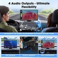 Carplay Screen for Car, 9” Wireless CarPlay & Android Auto- Upgrade Portable…