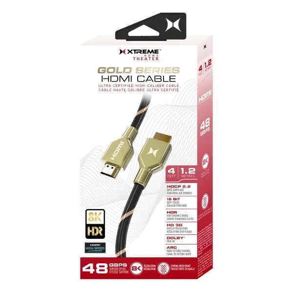 Xtreme 4ft Gold Series HDMI Cable 8k 4320P XHV11038BLK