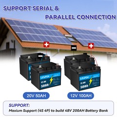 12V 50Ah LiFePO4 Lithium Battery 50A BMS Deep Cycles for Trolling Motor Solar