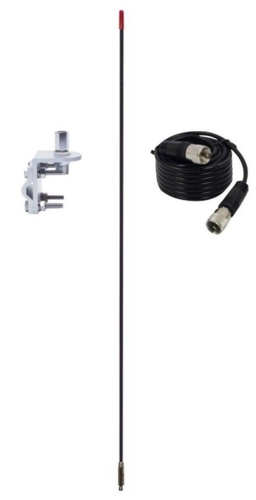 NEW FRANCIS CB 22 CB22 3 FT BLACK CB ANTENNA, 18FT RG58 COAX, MIRROR MOUNT