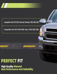 Top Half Mirror Cover Textured Black Compatible with Chevy Textured Black -Pair