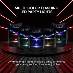 Pyle 400W Rechargeable Outdoor Bluetooth Speaker Portable PA System w/ 8? Subwoo