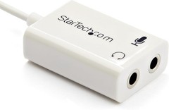 StarTech.com 4 Position Microphone and Headphone Splitter – 3.5 mm – White