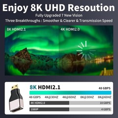 Mini HDMI to HDMI Adapter 2-Pack 8K@60Hz 4K@144Hz for Raspberry Pi Camera
