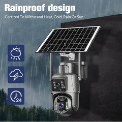 5G 8MP Wireless Solar Powered Camera Outdoor WiFi 4K PTZ Home Security Camera