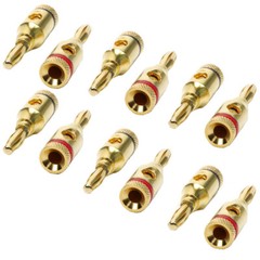 24 Pcs 24k Gold Plated Musical Jack Speaker Cable Wire Pin Banana Plug Connector