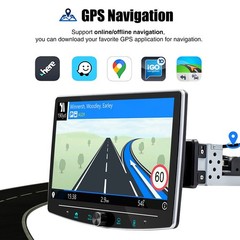10.1” Single 1Din Android 15 Carplay Rotatable 4+64GB Car Stereo Radio GPS Navi