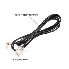 Phone Cord 1.64FT Telephone Cable Phone Line Cord RJ11 6P4C Plugs Black 2pcs