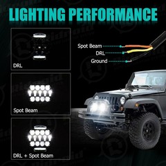 4Pcs 6” inch LED Work Lights Bar Flood Pods Off Road Fog Driving SUV ATV Truck
