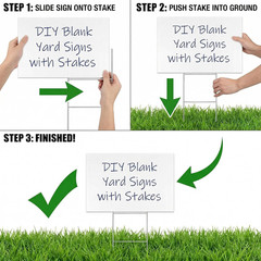 10 Large Blank Yard Signs with Stakes 18 x 24″,Corrugated Plastic Lawn Sign kit