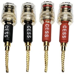 4 Pack Pin Banana Plug to 4mm Female Banana Jack/Speaker Wire(Braided-Type to 4m