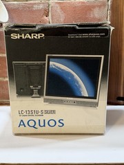 Vintage SHARP Aquos 13 inch TV LC-13S1U-S LCD Box,Remote, Manual Retro Gaming
