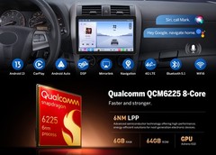 10.95″ Android 13 Car Stereo Head Unit Single DIN WiFi6 GPS Wireless CarPlay DSP