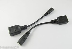 USB 2.0 Female To 3.5 x 1.35mm Female DC Tip Power Cable Adapter Converter CCTV