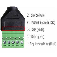 Micro USB Male to 5 Pin Screw Connector with Shield Terminal Plug Adapter Cable