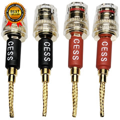 CESS-220 Pin Banana Plug to 4Mm Female Banana Jack/Speaker Wire, 4 Pack