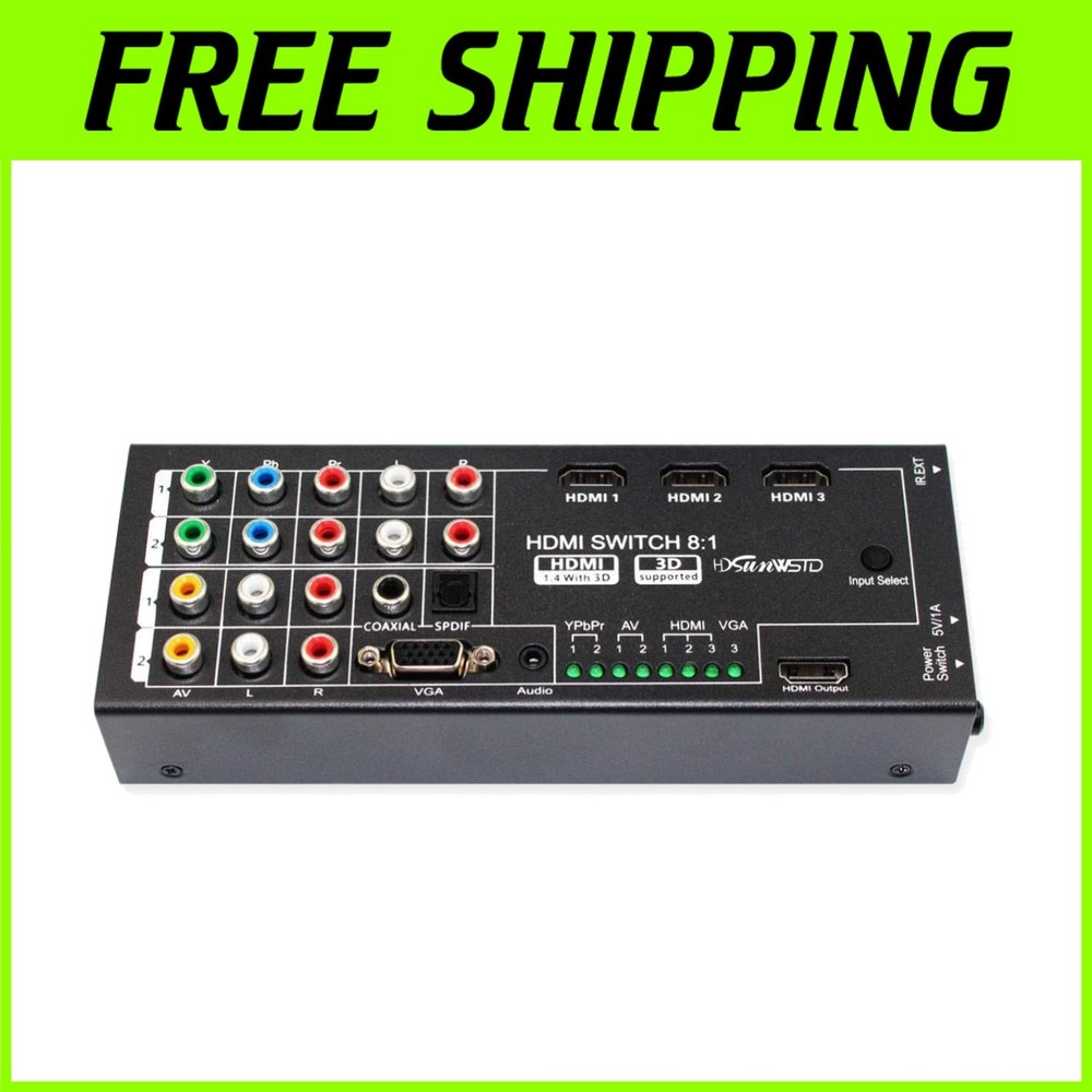 8-in-1 HDMI Converter: VGA AV Ypbpr Component to HDMI Free USA Shipping^